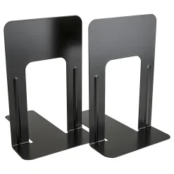 Business Source Heavy-Gauge Steel Book Supports, 8-1/2" x 9" x 6", Black, Pack of 6 Sets