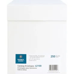Business Source Kraft Gummed Catalog Envelopes - Catalog - #10 1/2 - 9" Width x 12" Length - 28 lb - Gummed - Kraft - Kraft - 250 / Box
