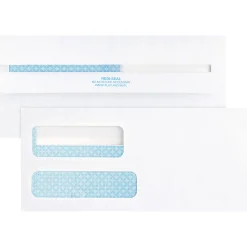 Business Source No. 9 Double Window Invoice Envelopes - Double Window - #9 - 8 7/8" Width x 3 7/8" Length - 24 lb - Self-sealing - White - 500 / Box