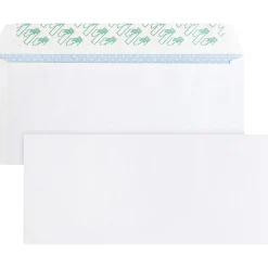 Business Source No. 10 Peel-to-seal Security Envelopes - Business - #10 - 4 1/8"x 9 1/2" - 24 lb - Peel & Seal - White - Wove - 100 / Box - 99714