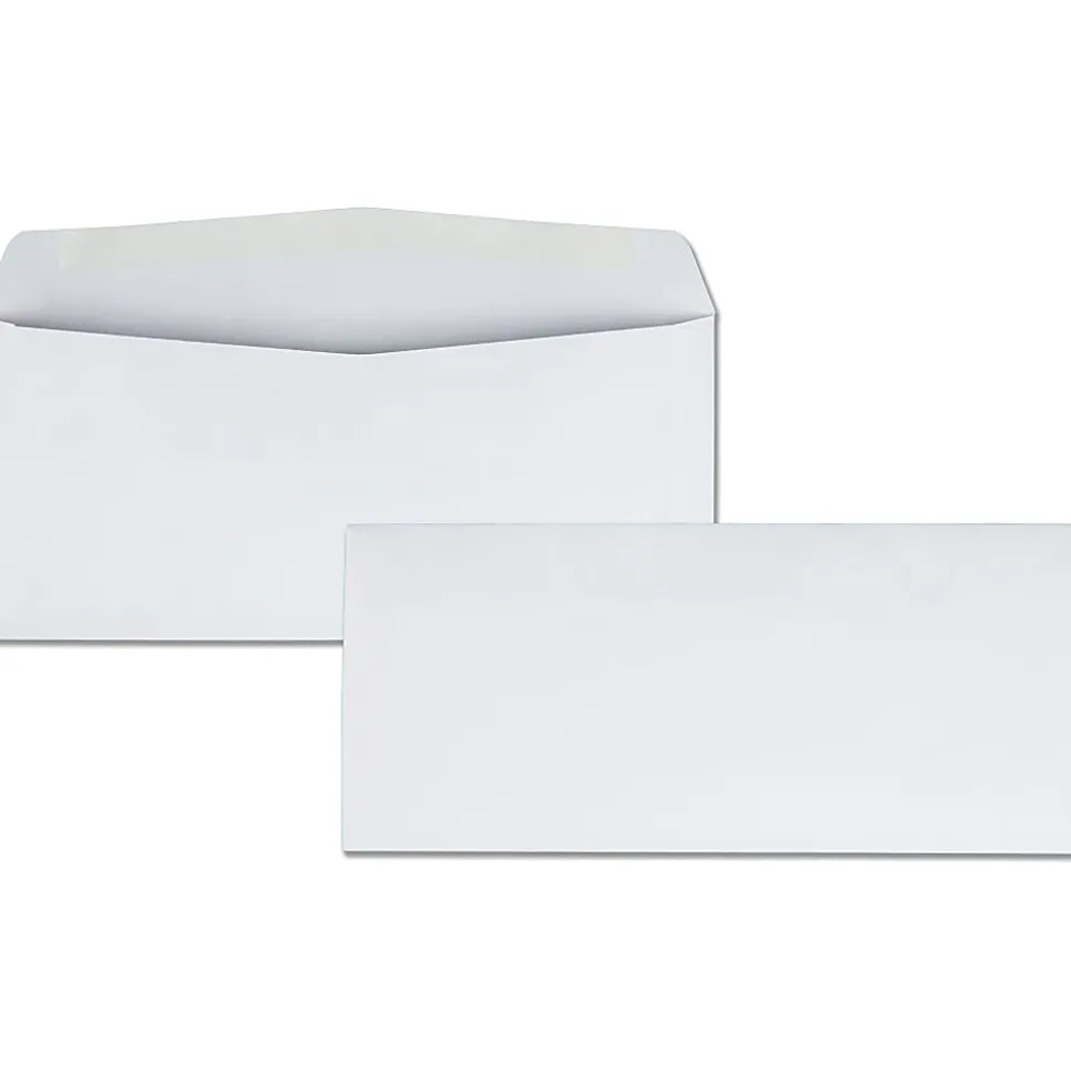 Business Source No. 10 Regular Business Envelopes - Commercial - #10 - 4 1/8" Width x 9 1/2" Length - 24 lb - Gummed - White - Wove - 500 / Box