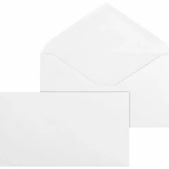 Business Source No. 6-3/4 White Wove V-Flap Business Envelopes - Business - #6 3/4 - 3 3/5"x 6 1/2" Diameter - 24 lb - Gummed - Wove - 500/Box - White