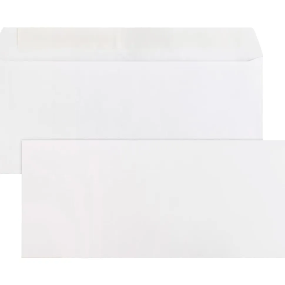 Business Source Plain Peel/Seal Business Envelopes - Business - #10 - 9 1/2" Width x 4 1/8" Length - 24 lb - Peel & Seal - White - Wove - 500 / Box