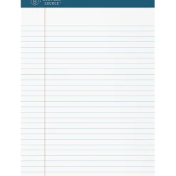 Business Source Premium Writing Pad, 2.50"H x 8.5"W x 11.8"L, White Paper, Tear Proof, Sturdy Back, Bleed-free, 1 Dozen