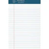 Business Source Premium Writing Pad - 50 Sheets - 0.20" Height x 5" Width x 8" Length - White Paper - Tear Proof, Sturdy Back, Bleed-free - 1 Dozen