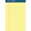 Business Source Premium Writing Pad - 50 Sheets - 0.20" Height x 5" Width x 8" Length - Canary Paper - Tear Proof, Sturdy Back, Bleed-free - 1 Dozen