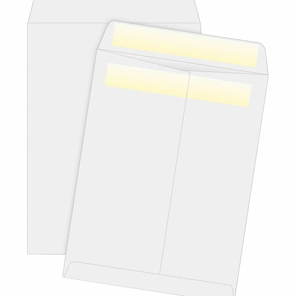 Business Source Press/Seal Catalog Envelopes - Catalog - 10" Width x 13" Length - 28 lb - Self-sealing - White - 100 / Box