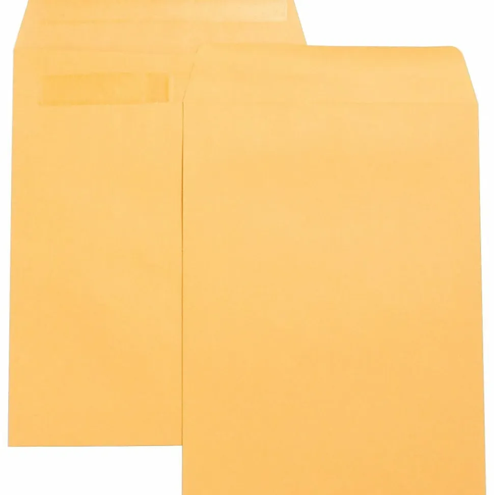 Business Source Press-To-Seal Catalog Envelopes - Catalog - 9" Width x 12" Length - 28 lb - Self-sealing - Brown Kraft - Kraft - 1 Box