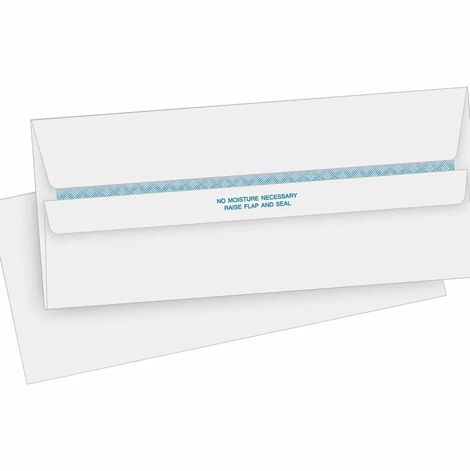 Business Source Regular Security Invoice Envelopes - Business - #10 - 4 1/8" Width x 9 1/2" Length - 24 lb - Self-sealing - White - 500 / Box