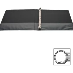 Business Source RounD-Ring View Binder, 1/2" Ring, 8 1/2" x 11", Black, Pack Of 4