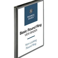 Business Source RounD-Ring View Binder, 1/2
