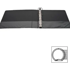 Business Source Round Ring View Binder, 1 1/2" Ring, 8 1/2" x 11", Black, Pack Of 4