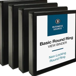Business Source Round Ring View Binder, 1 1/2