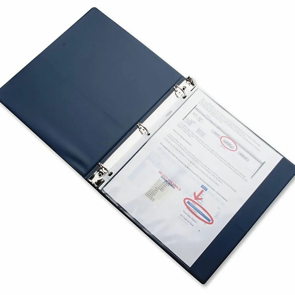 Business Source Sheet Protectors - For Letter 8 1/2"x11" Sheet - 3x Holes - Top Loading - 16512BD - 5/Pack