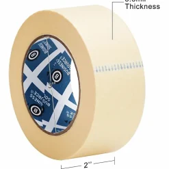 Business Source Utility-purpose Masking Tape - 60 yd x 2"- 3" Core - Tan - Crepe Paper Backing -  - 16462PK