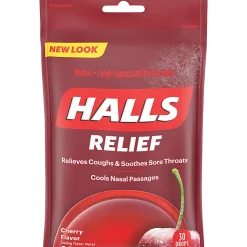 Cadbury Halls Cherry Cough Drops, Cherry, Box Of 12
