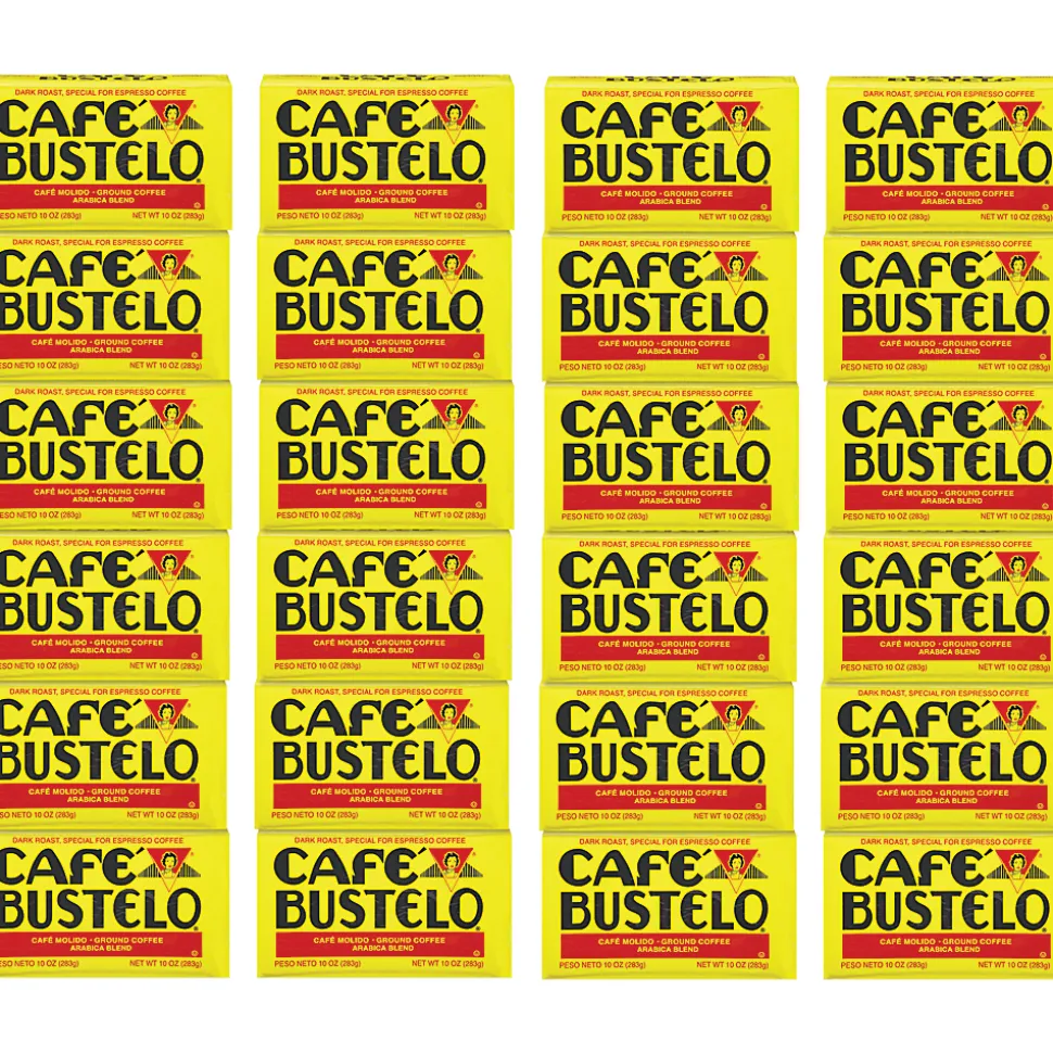 Cafe Bustelo Caf Bustelo Arabica Ground Canister Coffee, Dark Roast, 10 Oz, Case Of 24 Canisters