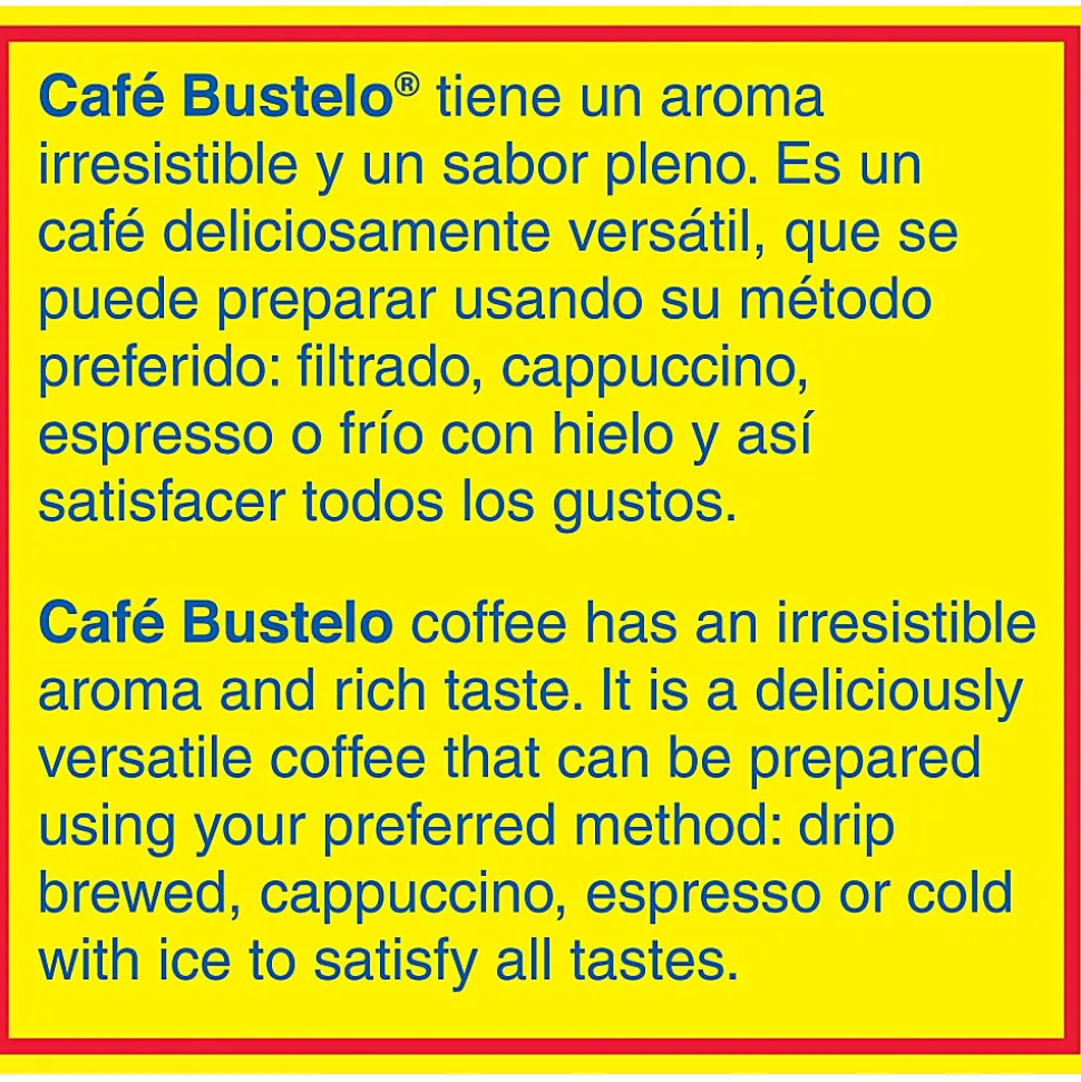 Cafe Bustelo Caf Bustelo Arabica Ground Canister Coffee, Dark Roast, 10 Oz, Case Of 24 Canisters