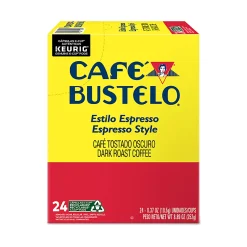 Cafe Bustelo Keurig Caf Bustelo Single Serve Pods, Espresso Roast, Classic, Box Of 24 Pods, Case Of 4 Boxes