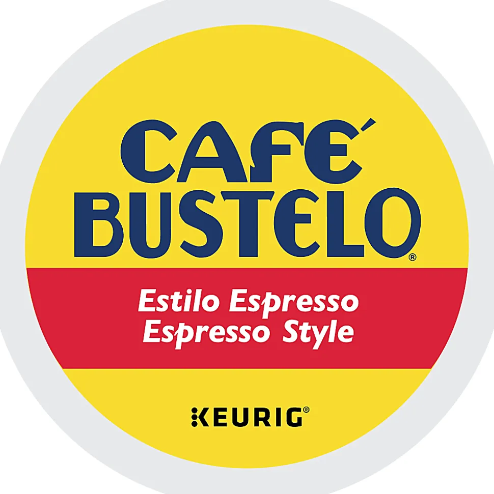 Cafe Bustelo Keurig Caf Bustelo Single Serve Pods, Espresso Roast, Classic, Box Of 24 Pods, Case Of 4 Boxes