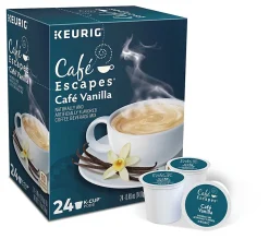Cafe Escapes™ Single-Serve Coffee K-Cup® Pods, Cafe Vanilla, Carton Of 24