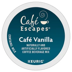 Cafe Escapes™ Single-Serve Coffee K-Cup® Pods, Cafe Vanilla, Carton Of 24