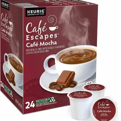 Cafe Escapes™ Single-Serve Coffee K-Cup® Pods, Cafe Mocha, Carton Of 24