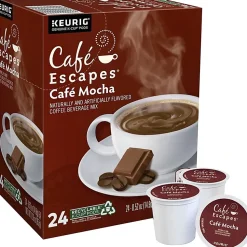 Cafe Escapes™ Single-Serve Coffee K-Cup® Pods, Cafe Mocha, Carton Of 24
