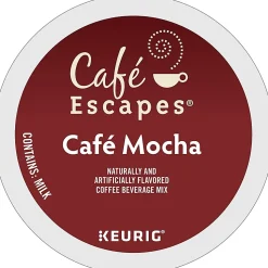 Cafe Escapes™ Single-Serve Coffee K-Cup® Pods, Cafe Mocha, Carton Of 24