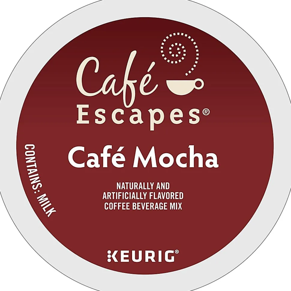 Cafe Escapes™ Single-Serve Coffee K-Cup® Pods, Cafe Mocha, Carton Of 24