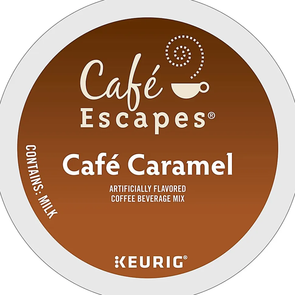 Cafe Escapes™ Single-Serve Coffee K-Cup® Pods, Cafe Caramel, Carton Of 24
