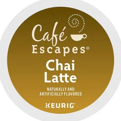Cafe Escapes™ Single-Serve K-Cup® Pods, Chai Latte Coffee, Carton Of 24