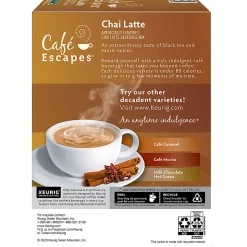 Café Escapes Chai Latte Keurig Single-Serve K-Cup Pods, 24 Pods Per Pack, Case Of 4 Packs