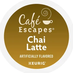 Café Escapes Chai Latte Keurig Single-Serve K-Cup Pods, 24 Pods Per Pack, Case Of 4 Packs