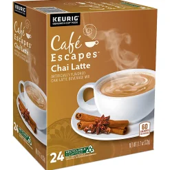Café Escapes Chai Latte Keurig Single-Serve K-Cup Pods, 24 Pods Per Pack, Case Of 4 Packs