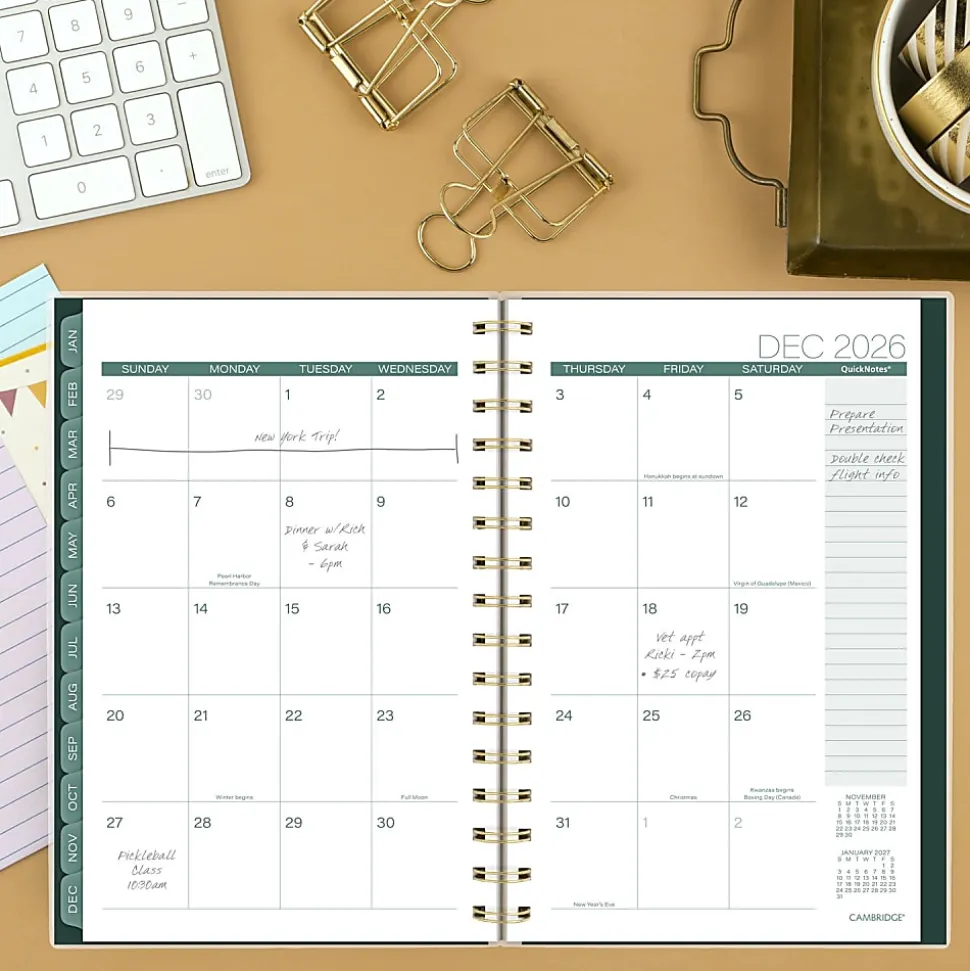 Cambridge® Emerald Isle 2026 Weekly Monthly Planner, Small, 5 1/2" x 8 1/2"