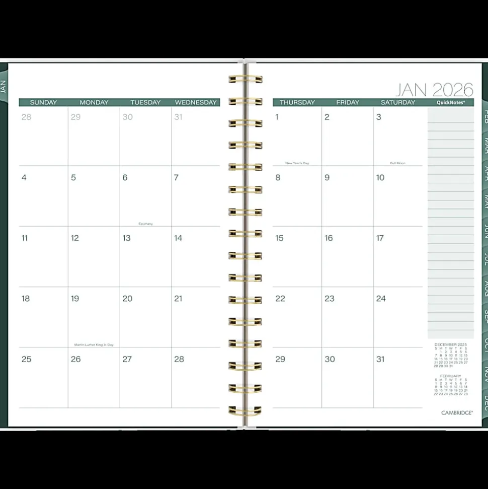 Cambridge® Emerald Isle 2026 Weekly Monthly Planner, Small, 5 1/2" x 8 1/2"