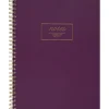 Cambridge® Fashion Twin-Wire Business Notebook, 7 1/4" x 9 1/2", College Ruled, 80 Sheets, Purple (49556)