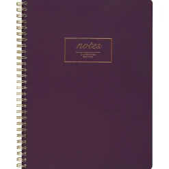 Cambridge® Fashion Twin-Wire Business Notebook, 7 1/4" x 9 1/2", College Ruled, 80 Sheets, Purple (49556)