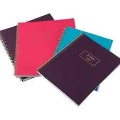 Cambridge® Fashion Twin-Wire Business Notebook, 9" x 11", College Ruled, 80 Sheets, 30% Recycled, Purple (49567)