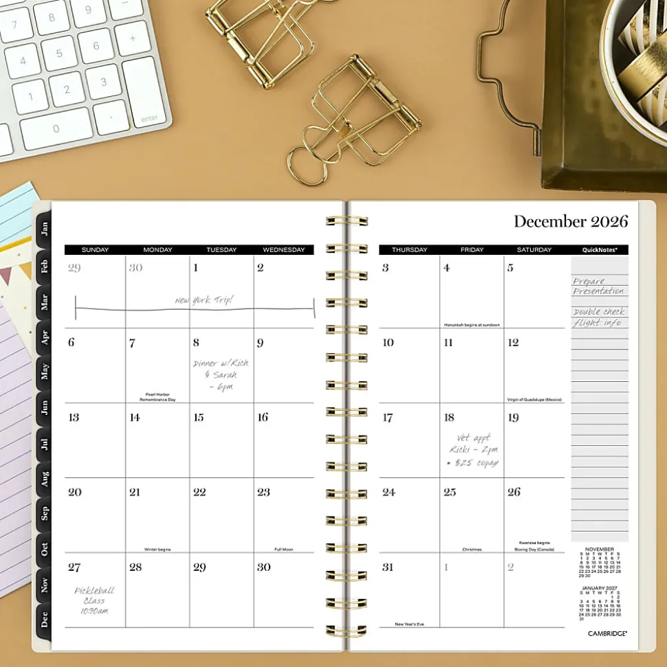 Cambridge® Jeannie 2026 Weekly Monthly Planner, Small, 5 1/2" x 8 1/2"