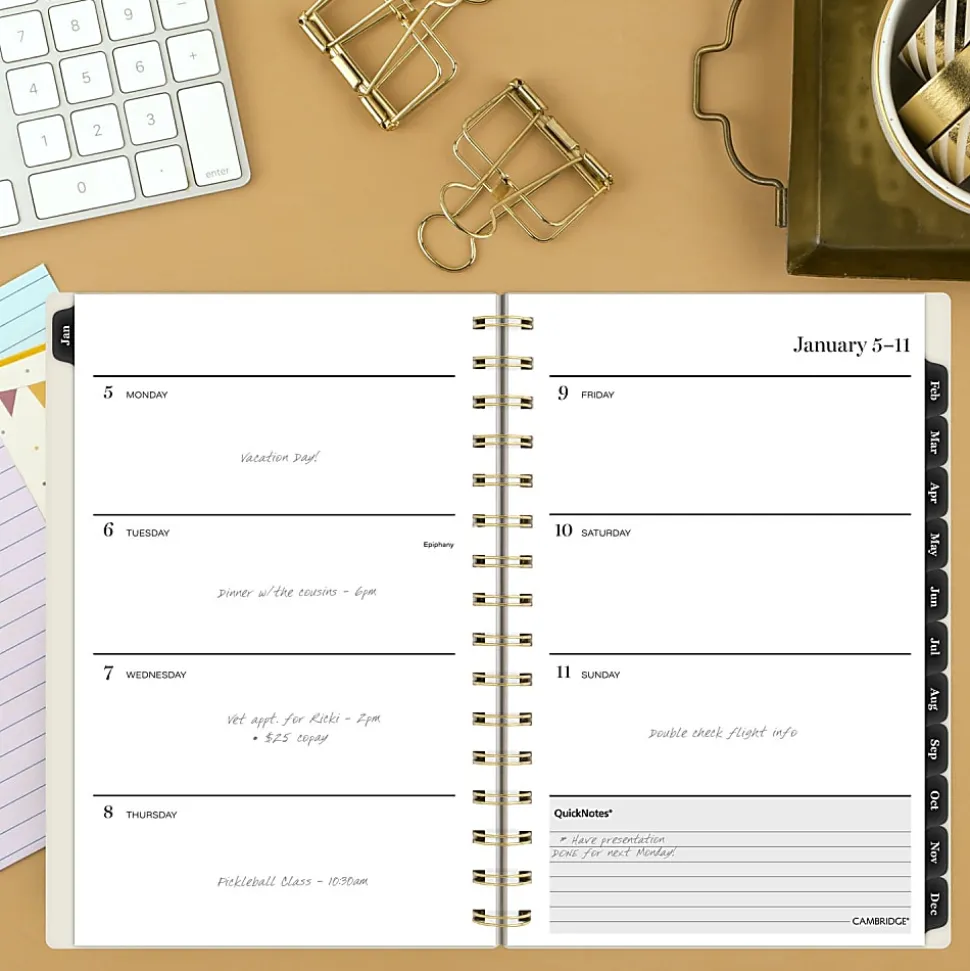 Cambridge® Jeannie 2026 Weekly Monthly Planner, Small, 5 1/2" x 8 1/2"