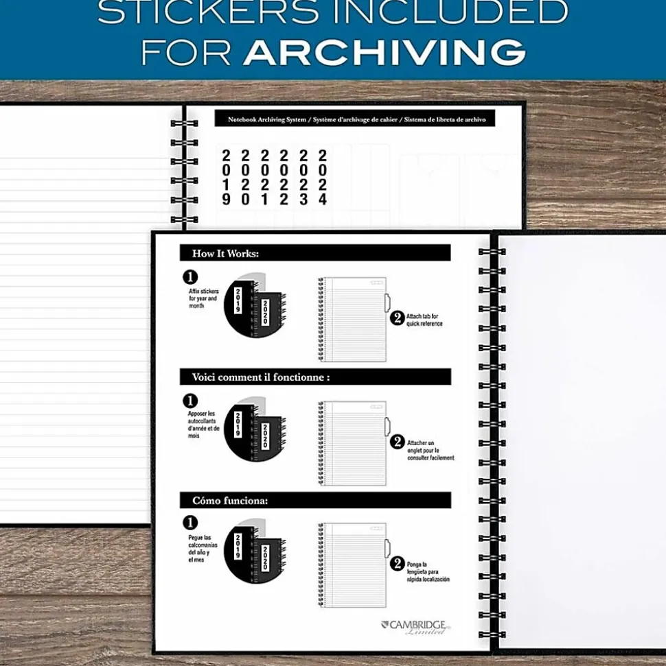 Cambridge® Limited® Business Notebook, 8 1/2" x 11", 1 Subject, Legal Ruled, 96 Sheets, Black (06100)