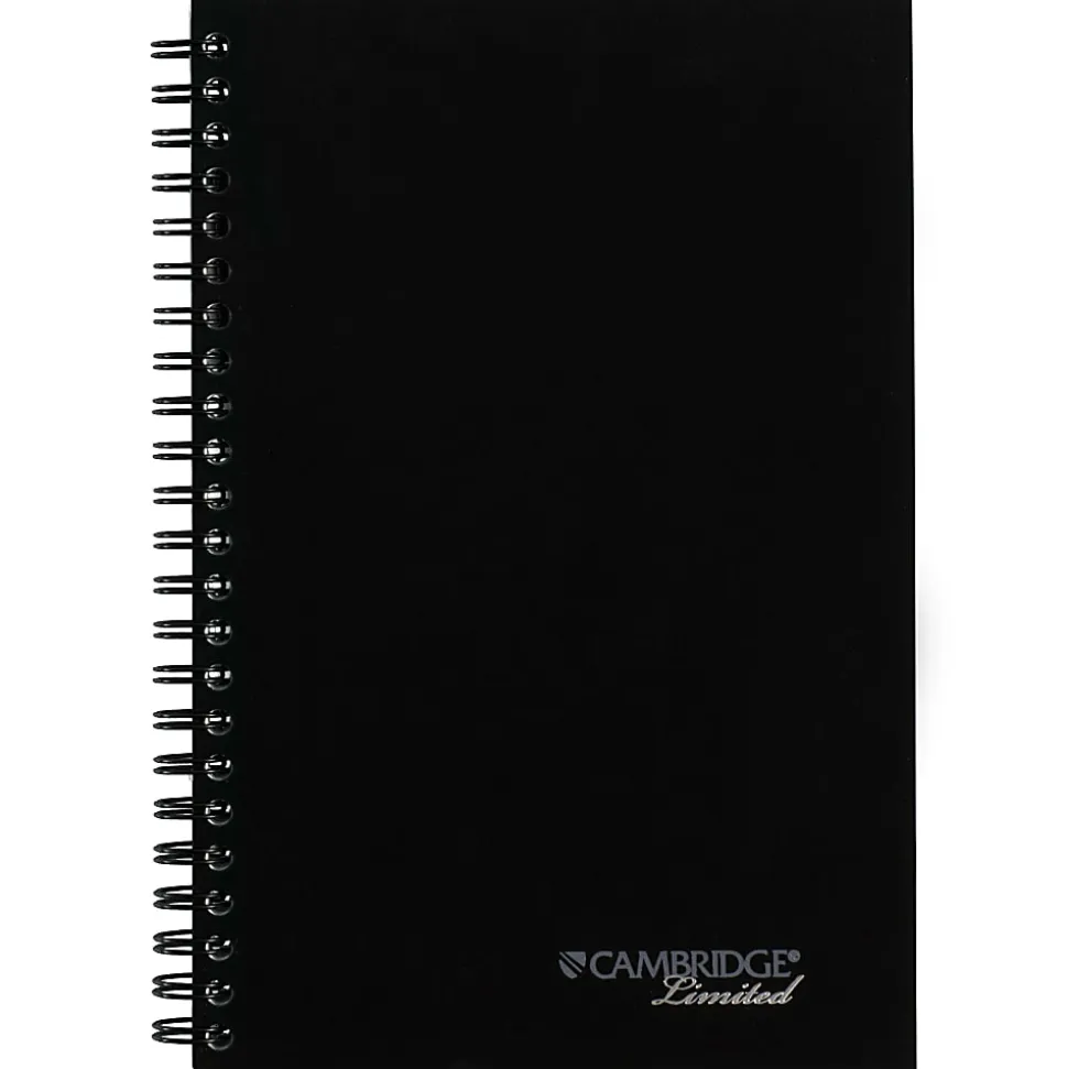 Cambridge® Limited® 30% Recycled Business Notebook, 4 7/8" x 8", 1 Subject, Legal Ruled, 80 Sheets, Black (06074)