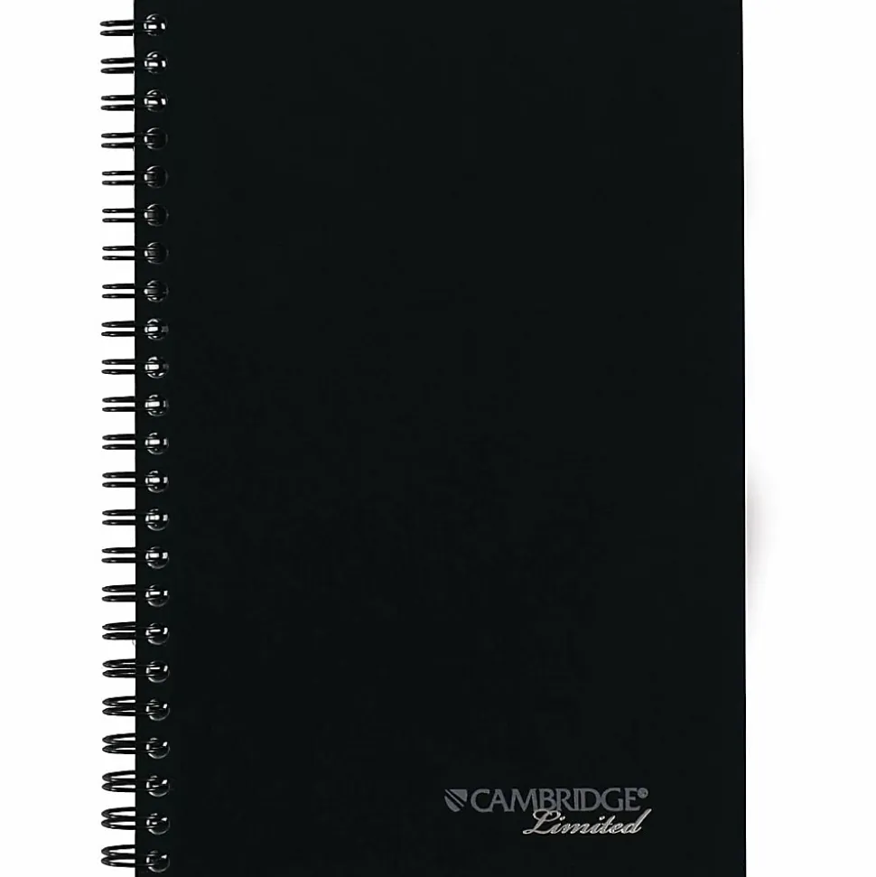 Cambridge® Limited® 30% Recycled Business Notebook, 4 7/8" x 8", 1 Subject, Legal Ruled, 80 Sheets, Black (06074)