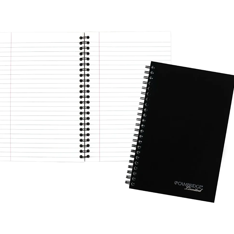 Cambridge® Limited® 30% Recycled Business Notebook, 4 7/8" x 8", 1 Subject, Legal Ruled, 80 Sheets, Black (06074)