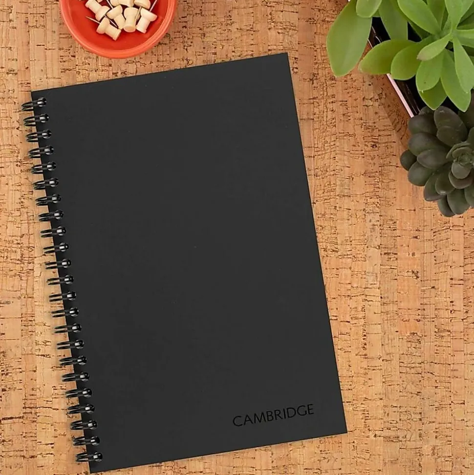 Cambridge® Limited® 30% Recycled Business Notebook, 4 7/8" x 8", 1 Subject, Legal Ruled, 80 Sheets, Black (06074)