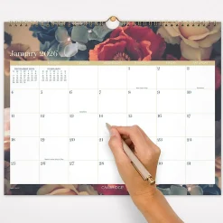 Cambridge® Midnight Garden 2026 Monthly Wall Calendar, Medium, 15" x 12"