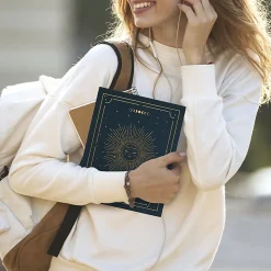 Cambridge® Solstice Journal, 8” x 10”, Legal Rule, 96 Sheets, Navy/Gold