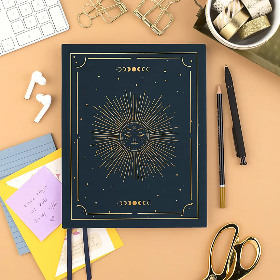 Cambridge® Solstice Journal, 8” x 10”, Legal Rule, 96 Sheets, Navy/Gold